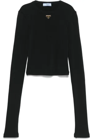 Prada T-Shirt mit emailliertem Logo