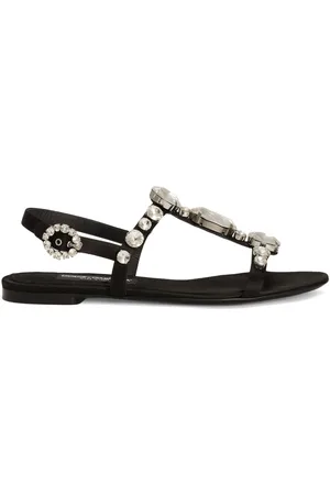 Dolce & Gabbana Bianca Sandalen mit Schmucksteinen
