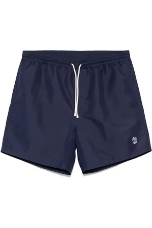 Brunello Cucinelli Badeshorts mit Logo-Stickerei