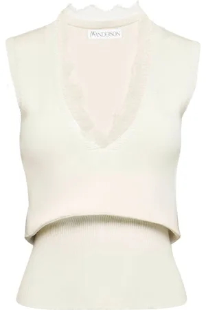 J.W.Anderson Strickoberteil mit Spitzenbesatz