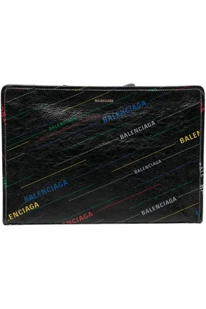Balenciaga Basar-Clutch mit Logo-Print