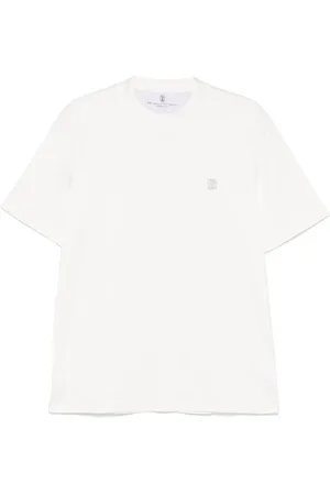 Brunello Cucinelli T-Shirt mit Logo-Stickerei