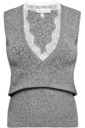 J.W.Anderson Strickoberteil mit Spitzenbesatz