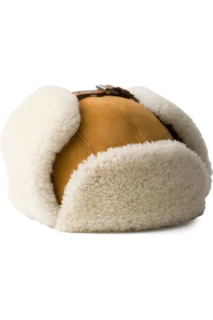 Prada Trappermütze aus Wildleder mit Shearling