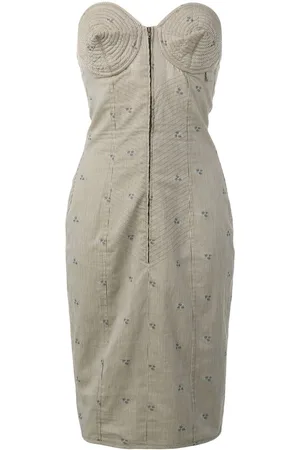 Jean Paul Gaultier 1985 Gestreiftes Bustierkleid
