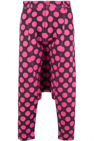 Comme des Garçons Gepunktete Hose mit tiefem Schritt