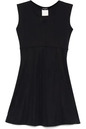 CHANEL 1996 A-Linien-Kleid mit Logo-Stickerei