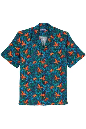 Vilebrequin Leinenhemd mit Blumen-Print