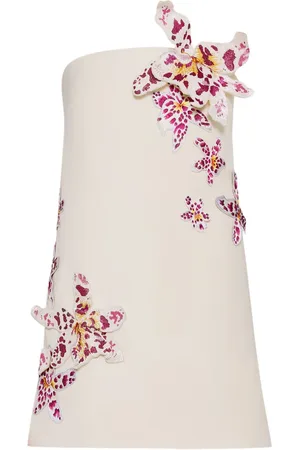 Oscar de la Renta Watercolour Orchid Cocktailkleid
