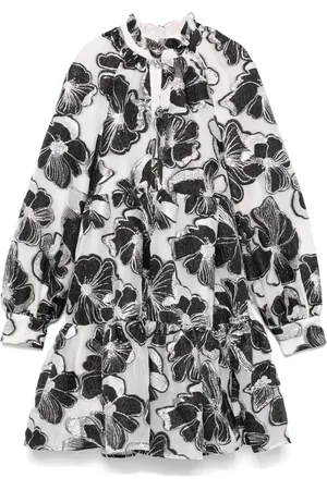 STINE GOYA Gestuftes Minikleid aus Anemonen-Jacquard