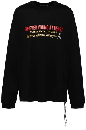 MASTERMIND Langarmshirt mit Slogan-Print