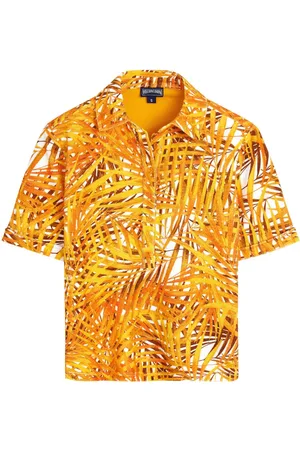 Vilebrequin Frottee-Poloshirt mit Palm Leaves-Print