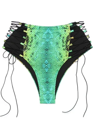 Noire Swimwear High-Waist-Bikinihöschen mit Schlangen-Print
