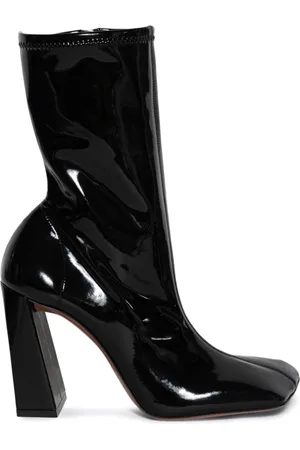 Amina Muaddi Marine Stretch Stiefel 95mm