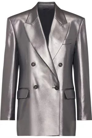 Brunello Cucinelli Doppelreihiger Blazer im Metallic-Look