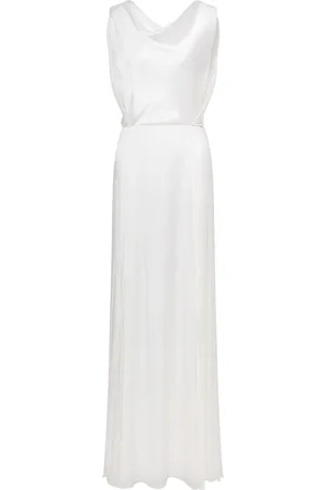 Alberta Ferretti Satinkleid mit Faltendetail