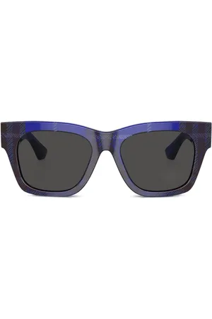 Burberry Karierte Sonnenbrille mit breitem Gestell