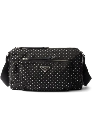 Prada Re-Nylon Schultertasche mit Nieten