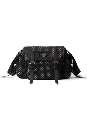 Prada Re-Nylon Schultertasche mit Nieten