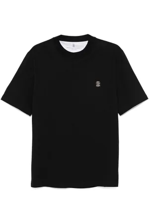 Brunello Cucinelli T-Shirt mit Logo-Stickerei