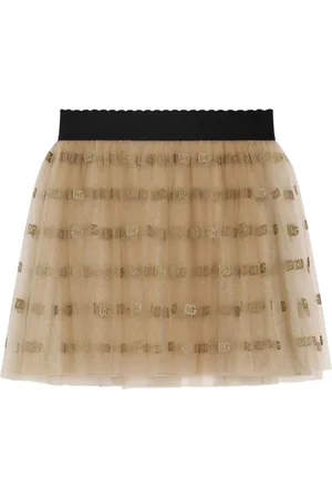 Dolce & Gabbana Minirock aus Tüll mit Logo-Print