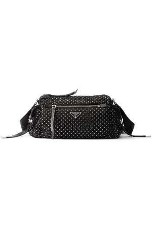Prada Re-Nylon Schultertasche mit Nieten