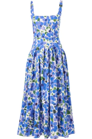 Carolina Herrera Midikleid mit Blumen-Print