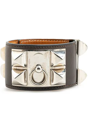 Hermès 2013 palladierte Collier de Chien Armspange