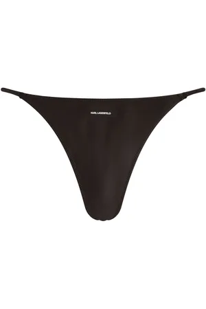 Karl Lagerfeld Tanga aus Satin mit Logo-Applikation