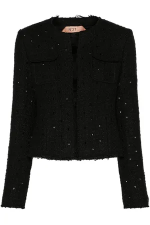 Nº21 Jeansjacke mit Kristallen