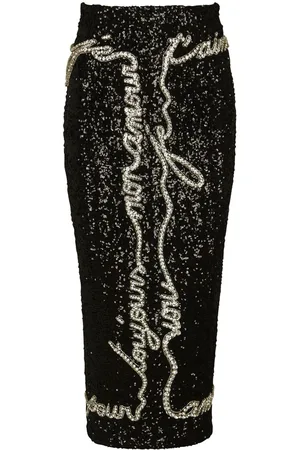 Balmain Midirock mit Pailletten