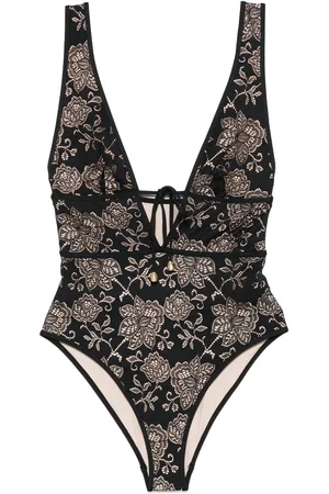 ZIMMERMANN Tallow Lace Plunge Badeanzug