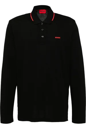 HUGO BOSS Langärmeliges Poloshirt mit Logo-Print