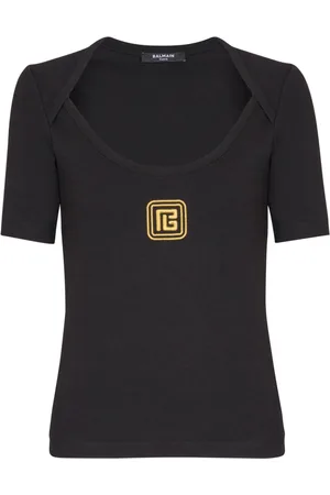 Balmain T-Shirt mit PB Logo-Stickerei
