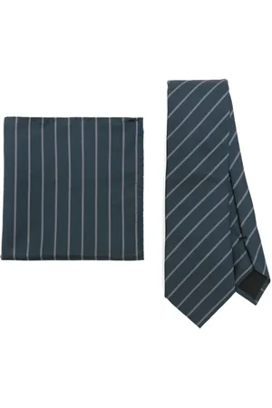 HUGO BOSS Gestreiftes Set aus Krawatte und Einstecktuch