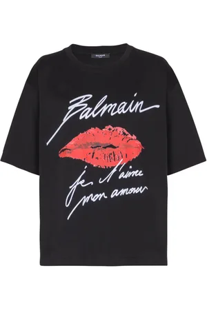 Balmain T-Shirt mit Kuss-Print