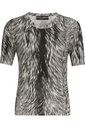 Dolce & Gabbana Oberteil mit Pelz-Print