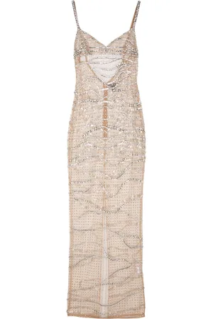 Retrofete Citrine Kleid mit Schmucksteinen