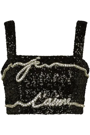 Balmain Cropped-Top mit Pailletten