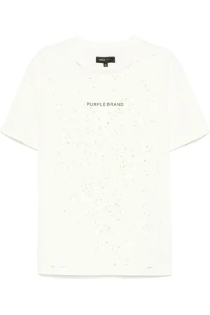 Purple Brand Geripptes T-Shirt