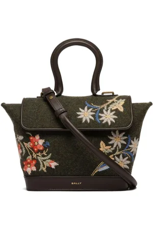 Bally Umhängetasche mit Alpine Flower-Stickerei