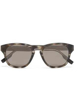 Ermenegildo Zegna Runde Sonnenbrille in Schildpattoptik