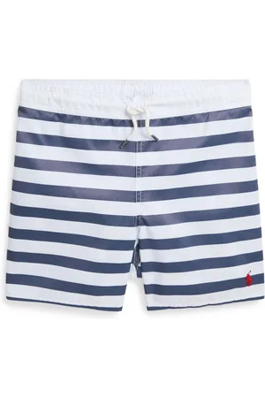 Ralph Lauren Gestreifte Badeshorts mit Logo-Stickerei