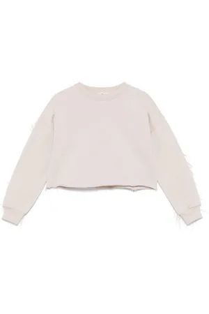 Le pandorine Sweatshirt mit Federbesatz