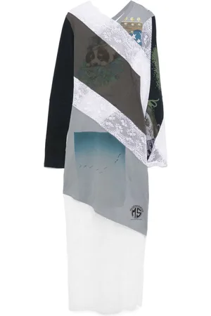 Marine Serre Maxikleid mit Illustrations-Print