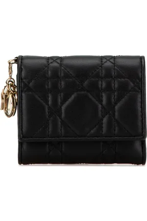 Dior 2022 kleine Cannage Lady Dior Lotus Portemonnaie aus Lammleder