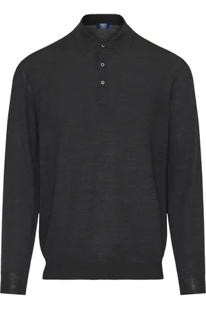 FEDELI Fein gestricktes Poloshirt