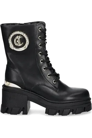 Roberto Cavalli Stiefel mit Logo-Schild