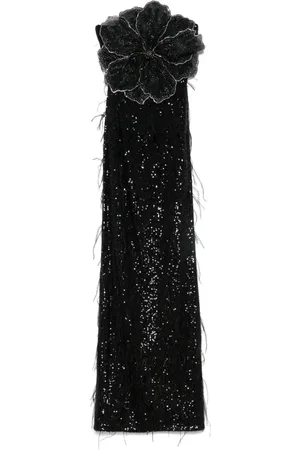 NISSA Maxikleid mit floraler Applikation und Pailletten
