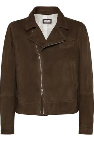Brunello Cucinelli Bikerjacke aus Wildleder